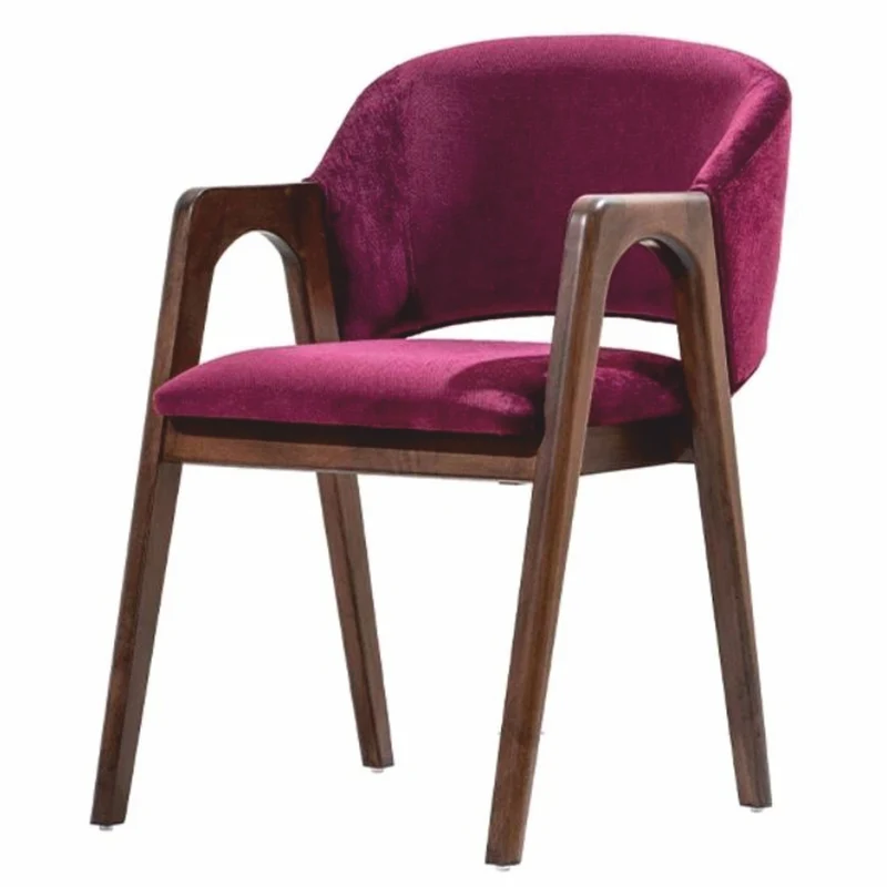 Casa Padrino Luxus Samt Esszimmer Stuhl mit Armlehnen Lila / Braun - Esszimmer Möbel
