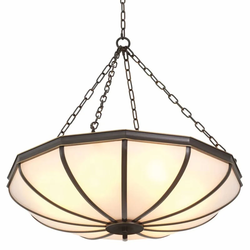 Casa Padrino Luxus Kronleuchter Bronze / Weiß 80 cm - Luxus Möbel - Luxus Interior