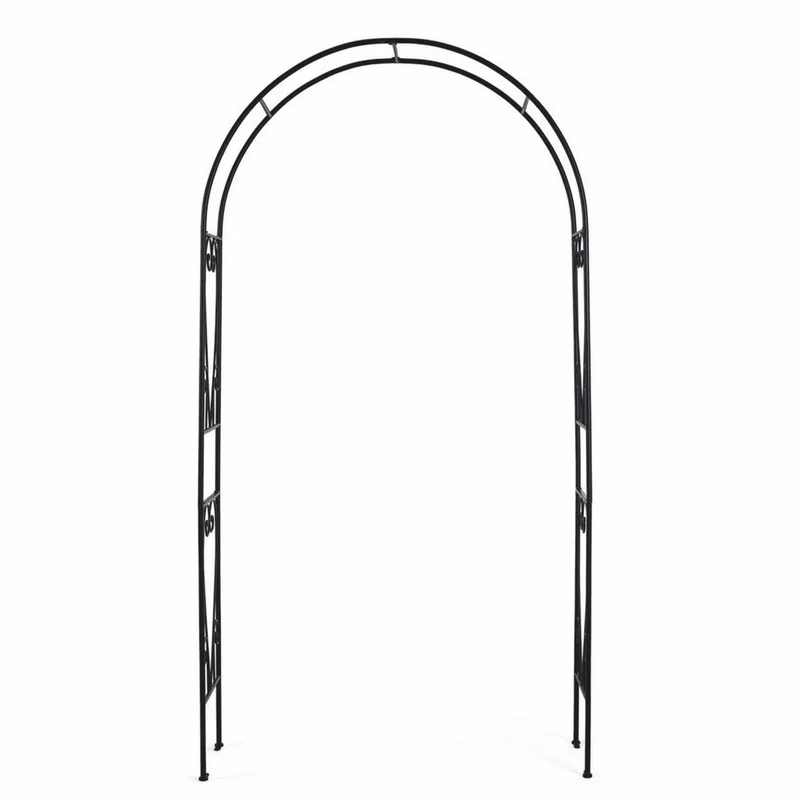 Casa Padrino Jugendstil Rosenbogen Schwarz H. 210 cm - Garten Deko Accessoires