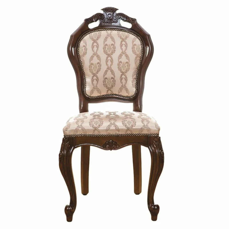 Casa Padrino Luxus Barock Esszimmer Stuhl Beige / Dunkelbraun H. 107 cm - Barock Möbel