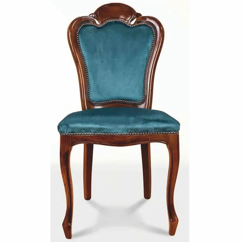 Casa Padrino Luxus Barock Esszimmer Stuhl 6er Set Blau / Braun - Barock Möbel