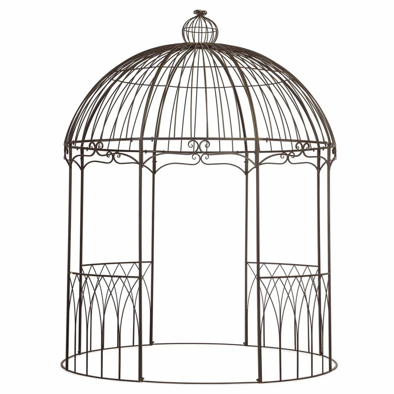 Casa Padrino Jugendstil Pavillon Braun Ø 260 x H. 340 cm - Garten Accessoires