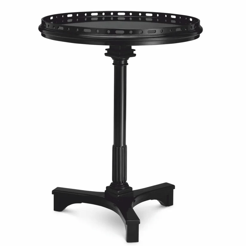 Casa Padrino Luxus Mahagoni Beistelltisch Schwarz H. 74,5 cm - Hotel Möbel