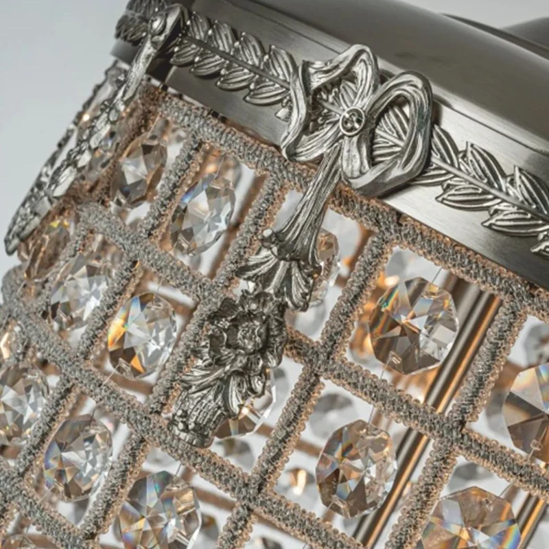 Casa Padrino Barock Kristall Kronleuchter Silber Ø 38 x H. 65 cm - Barock Leuchten