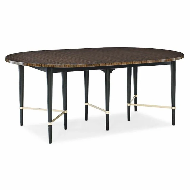 Casa Padrino Luxus Esstisch Dunkelbraun / Schwarz 122-182 cm - Ausziehbar