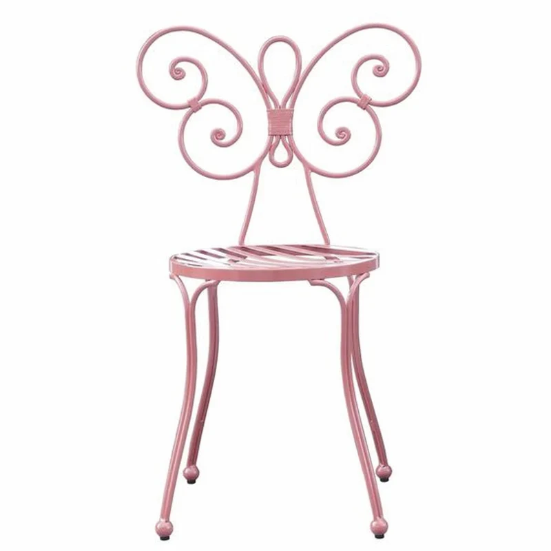 Casa Padrino Jugendstil Gartenstuhl 4er Set Rosa H. 85 cm - Garten Möbel