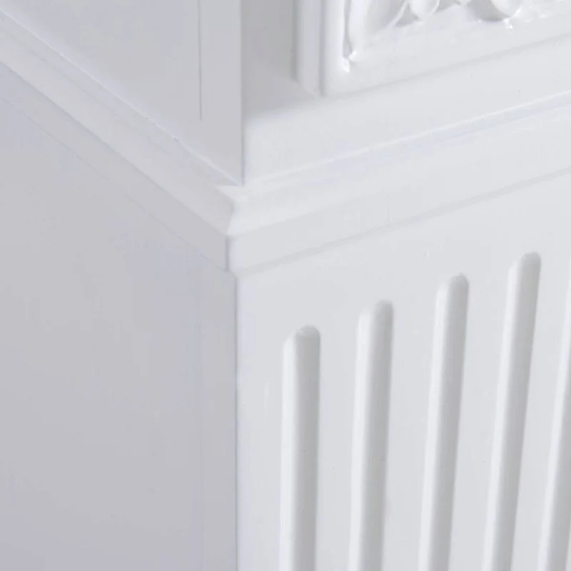 Casa Padrino Barock LED Elektrokamin Weiß 106,6 x 37 x H. 92,5 cm - Barock Möbel