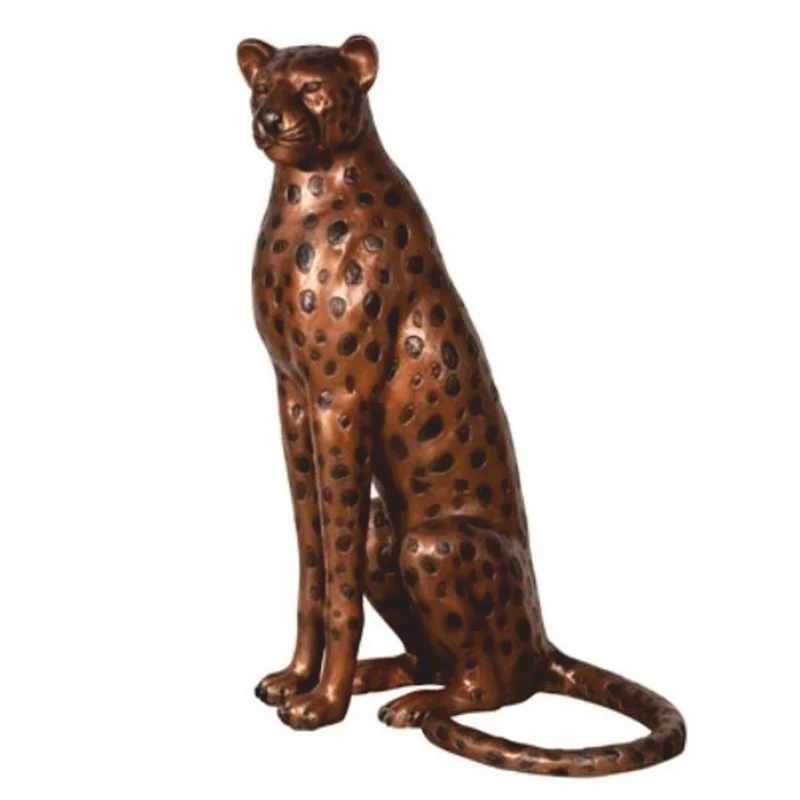 Casa Padrino Luxus Deko Skulptur Leopard Bronze / Schwarz H. 105 cm - Große Bronze Figur