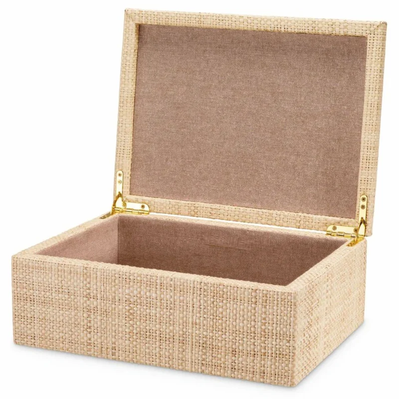 Casa Padrino Luxus Aufbewahrungsbox Naturfarben 28 cm - Luxus Accessoires