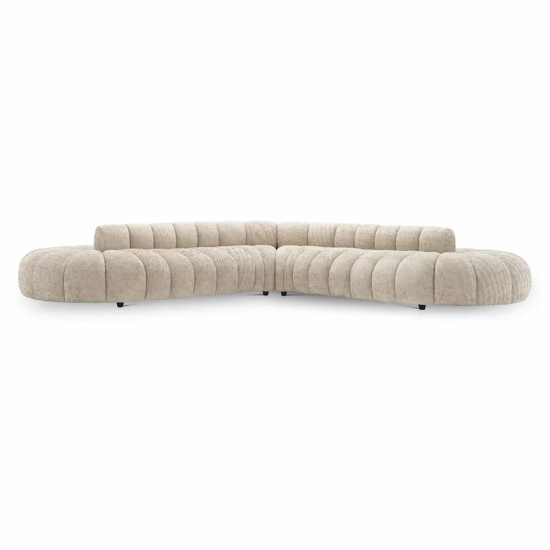 Casa Padrino Luxus Sofa Beige / Schwarz 331 cm - Luxus Hotel Möbel
