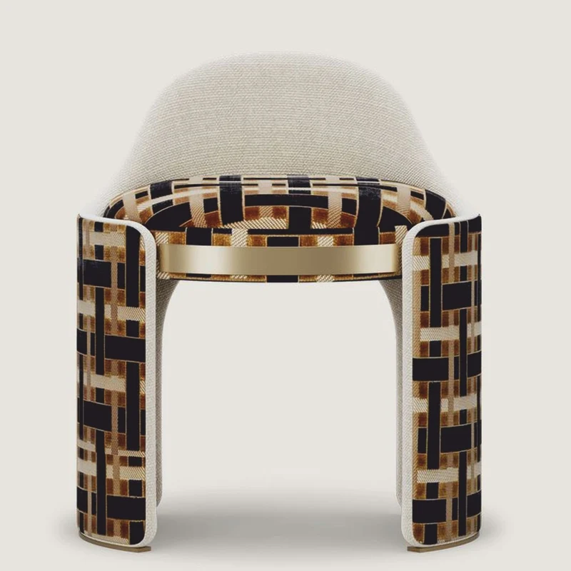 Casa Padrino Luxus Hocker Braun / Grau / Massing H. 60 cm - Luxus Hotel Möbel