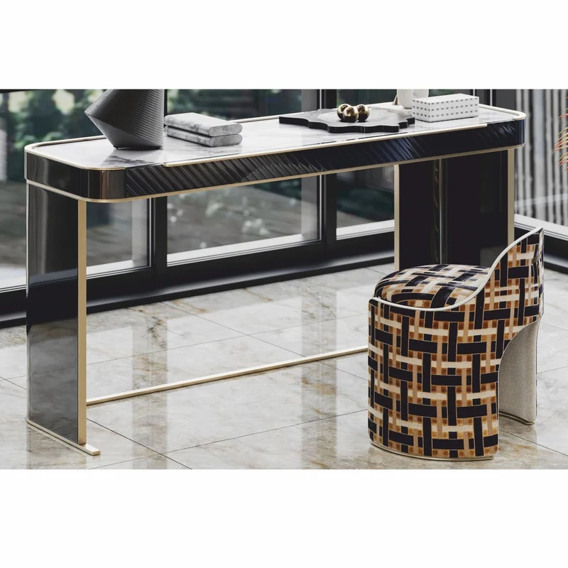 Casa Padrino Luxus Hocker Braun / Grau / Massing H. 60 cm - Luxus Hotel Möbel