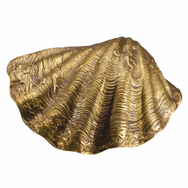 Casa Padrino Luxus Deko Objekt in Muschelform Vintage Messing 32 cm - Deko Accessoires