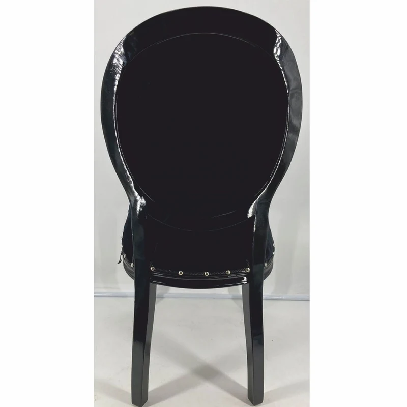Casa Padrino Luxus Barock Esszimmer Stuhl 4er Set Schwarz / Weiß / Silber - Barock Möbel