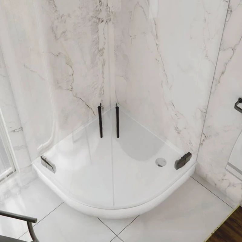 Casa Padrino Luxus Duschwanne Hochglanz Weiß 89,5 cm - Badezimmer Interior