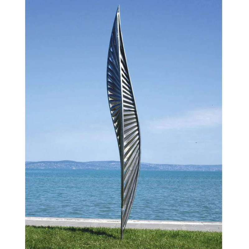 Casa Padrino Luxus Edelstahl Garten Deko Skulptur Silber H. 400 cm