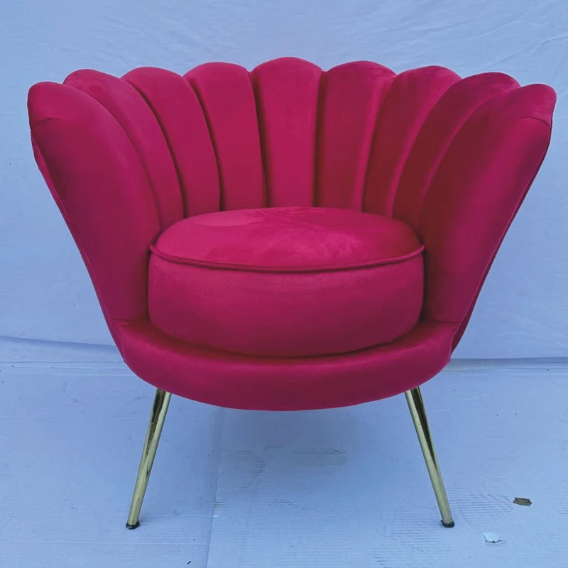 Casa Padrino Luxus Designer Sessel Bordeauxrot / Gold - Luxus Möbel
