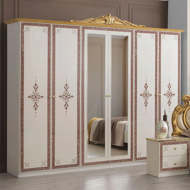 Casa Padrino Luxus Barock Schlafzimmer Schrank Weiß / Braun / Gold 261 cm - Barock Schlafzimmer Möbel
