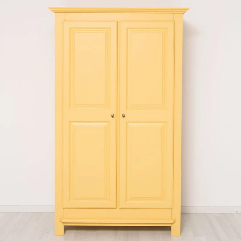 Casa Padrino Landhausstil Schlafzimmer Schrank Gelb 121 cm - Schlafzimmer Möbel