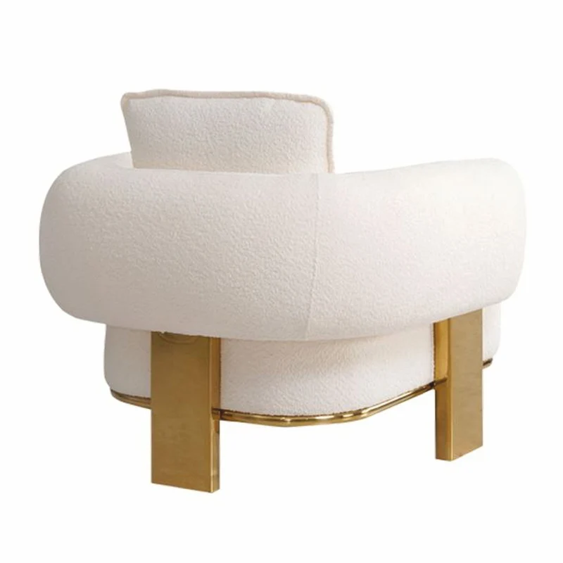 Casa Padrino Luxus Wohnzimmer & Hotel Sessel Weiß / Gold 115 cm - Luxus Möbel