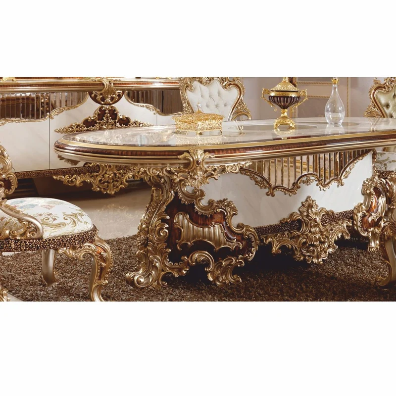 Casa Padrino Luxus Barock Esszimmer Stuhl 6er Set - Prunkvolle Barockstil Esszimmer Möbel