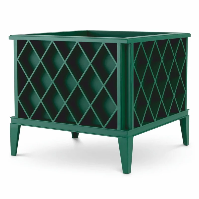 Casa Padrino Luxus Blumentopf Grün 76 x 76 x H. 69 cm - Garten Deko