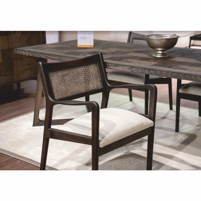 Casa Padrino Luxus Esszimmer Set Braun / Creme - 1 Esstisch und 6 Esszimmer Stühle - Luxus Möbel