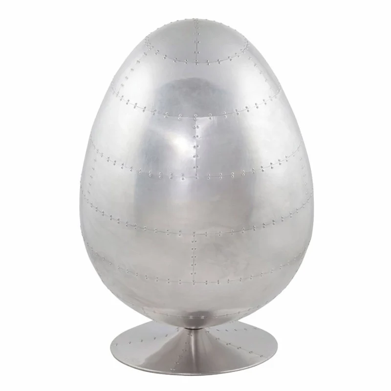 Casa Padrino Aluminium Drehsessel mit Kunstleder Silber / Dunkelbraun H. 133 cm - Aluminium Möbel