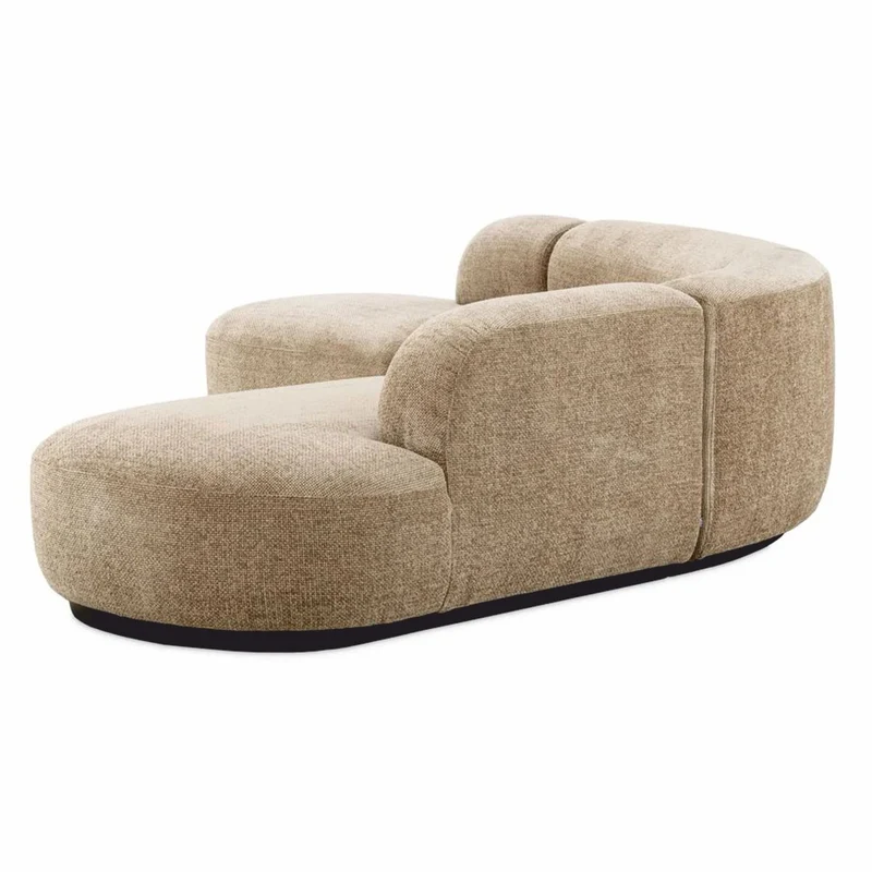 Casa Padrino Luxus Ecksofa Sandfarben / Schwarz 300 x 257 x H. 70 cm - Wohnzimmer & Hotel Möbel