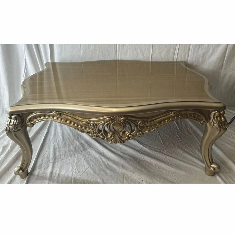 Casa Padrino Luxus Barock Couchtisch Silber / Gold - Wohnzimmer Möbel im Barockstil