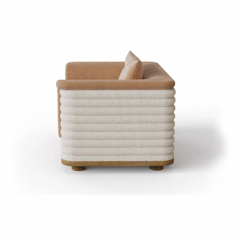 Casa Padrino Luxus Wohnzimmer & Hotel Sessel Braun / Weiß 115 cm - Premium Qualität