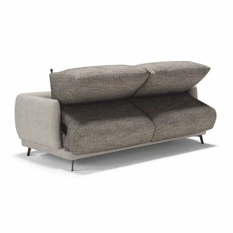 Casa Padrino Luxus Schlafsofa Grau / Schwarz 215 cm - Ausklappbares Wohnzimmer Sofa