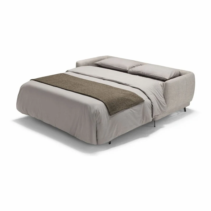Casa Padrino Luxus Schlafsofa Grau / Schwarz 215 cm - Ausklappbares Wohnzimmer Sofa