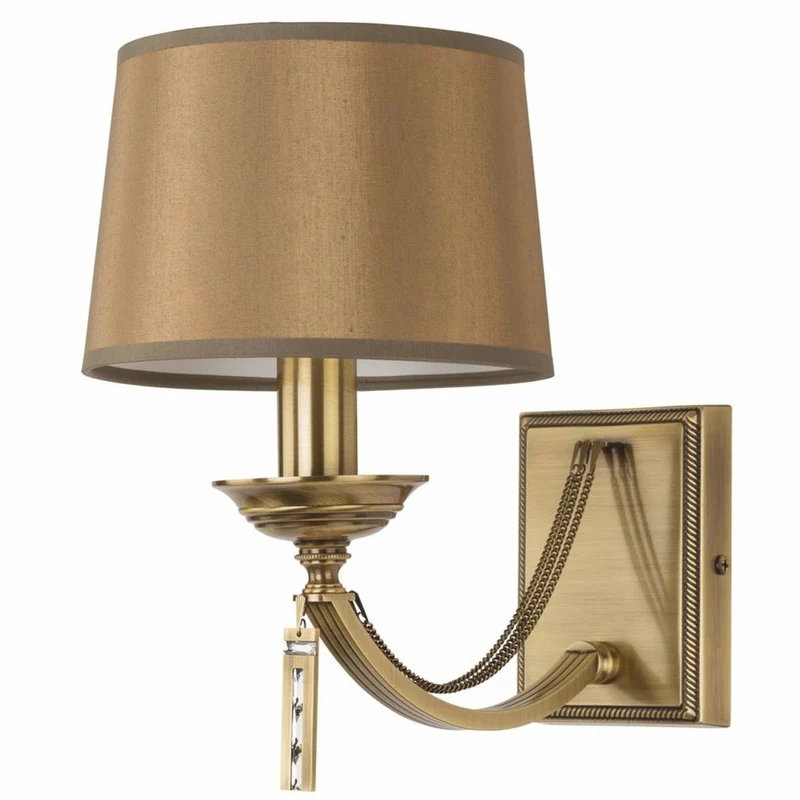 Casa Padrino Luxus Barock Wandleuchte Messing mit Patina / Braun H. 27 cm