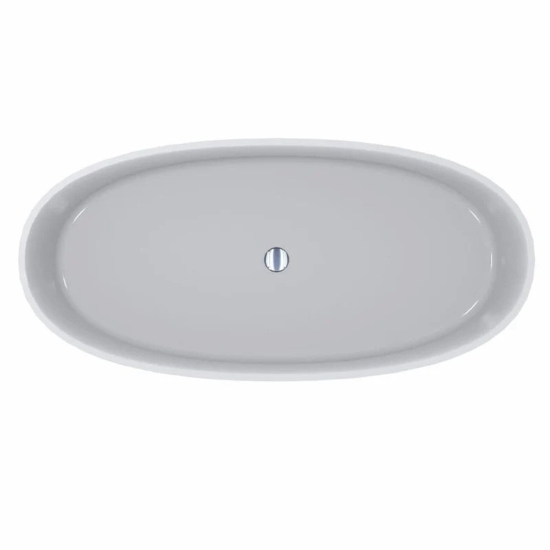 Casa Padrino Freistehende Luxus Badewanne Hochglanz Weiß 169,4 cm - Badezimmer Möbel