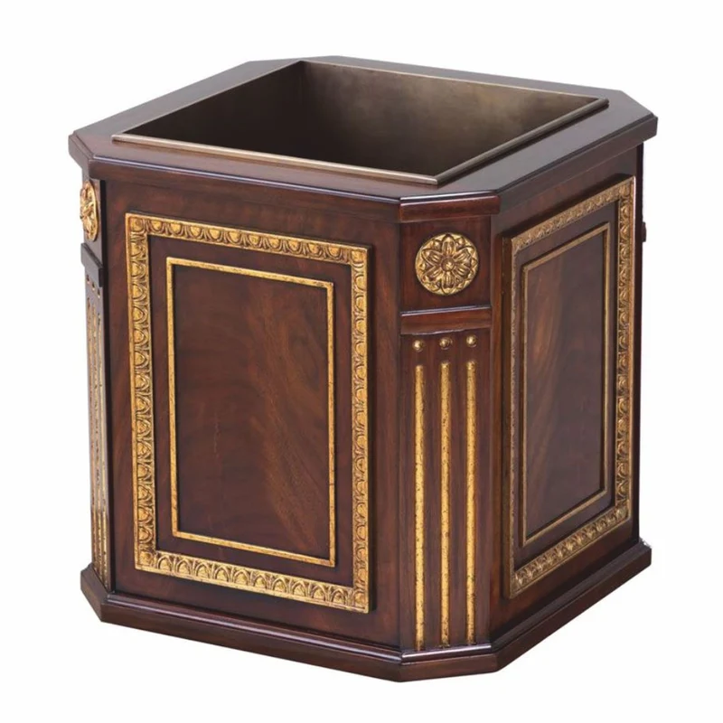 Casa Padrino Luxus Barock Blumentopf Dunkelbraun / Antik Gold 60 cm - Barock Deko Accessoires