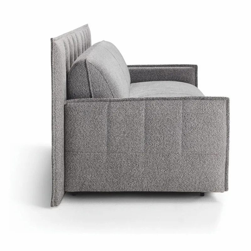 Casa Padrino Luxus Schlafsofa Grau 220 cm - Ausklappbares Wohnzimmer Sofa