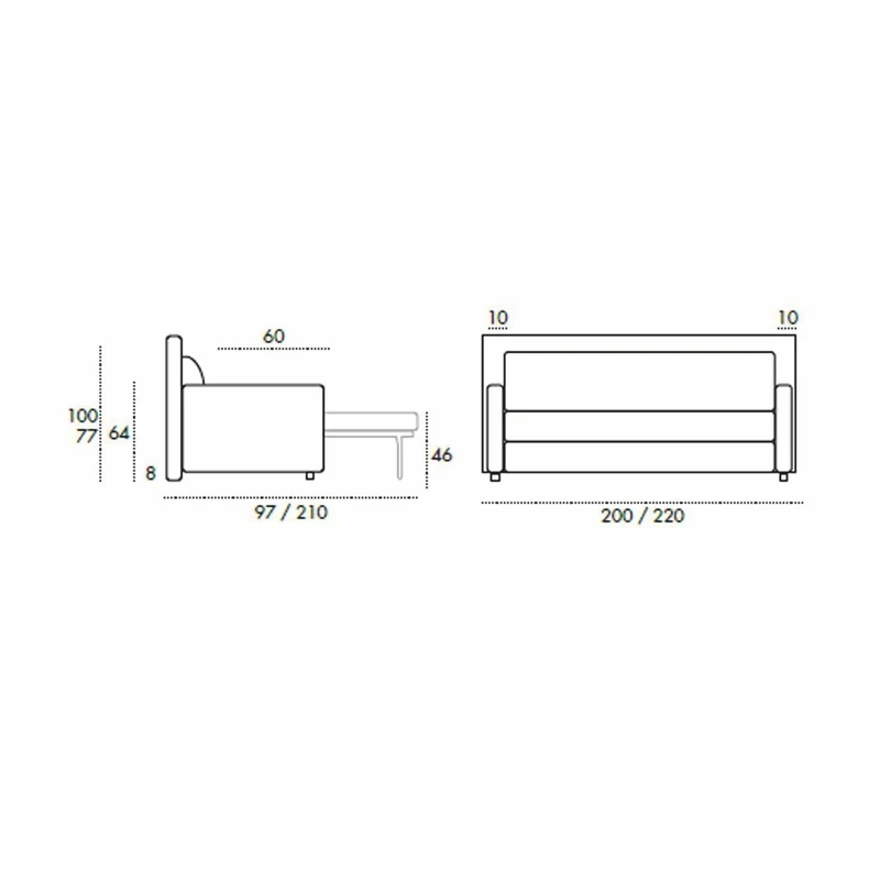 Casa Padrino Luxus Schlafsofa Grau 220 cm - Ausklappbares Wohnzimmer Sofa