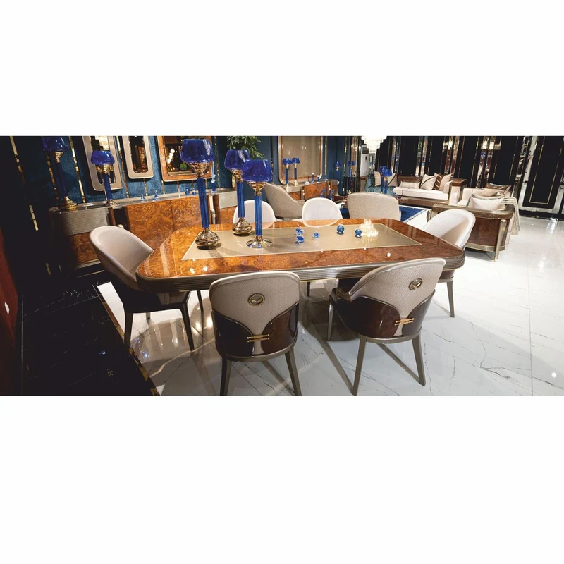 Casa Padrino Luxus Sideboard mit 4 Türen Braun / Grau / Gold 251,5 cm - Luxus Möbel