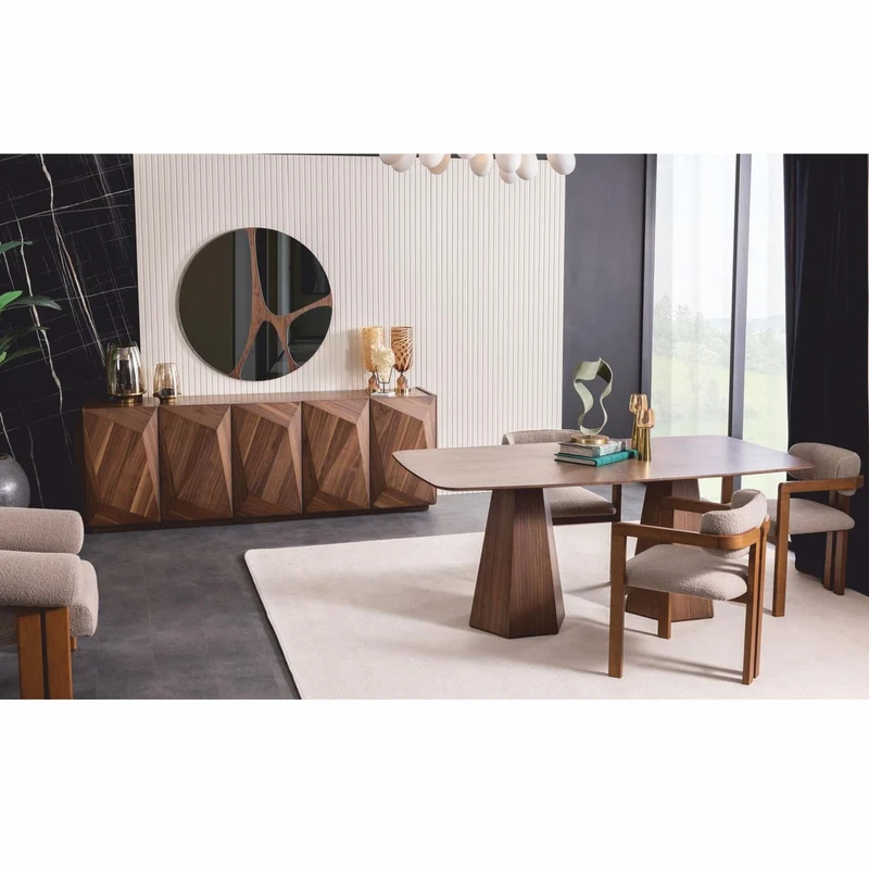 Casa Padrino Luxus Sideboard mit Spiegel Braun 237 cm - Luxus Möbel