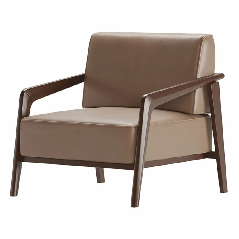 Casa Padrino Luxus Hotel & Wohnzimmer Kunstleder Sessel Braun / Dunkelbraun - Luxus Möbel
