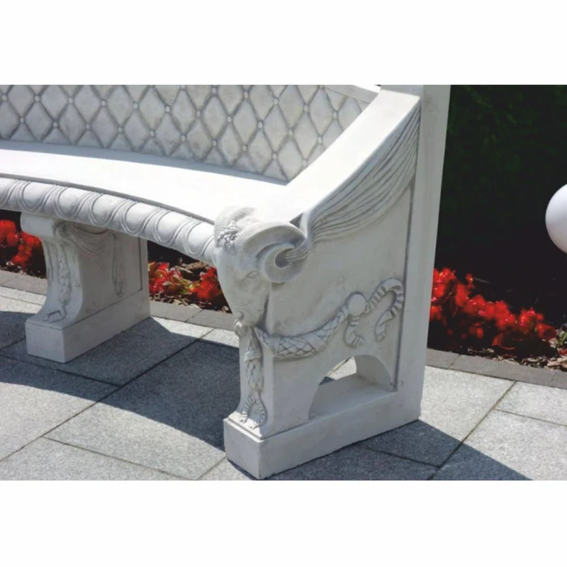 Casa Padrino Barock Beton Gartenbank Grau 196 cm - Barock Garten & Terrassen Möbel