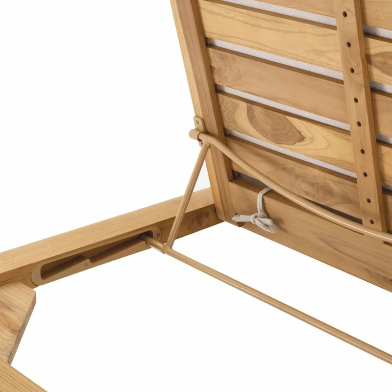Casa Padrino Luxus Teakholz Gartenliege Naturfarben / Sandfarben - Luxus Poolliege