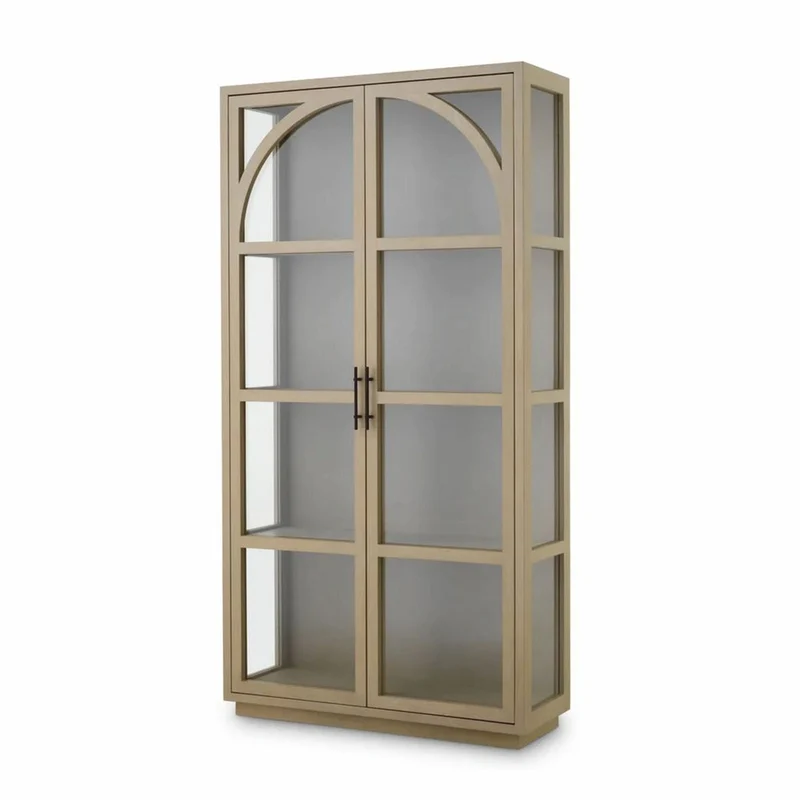 Casa Padrino Luxus Vitrine Beige / Bronze 118 x 44,5 x H. 210 cm - Luxus Interior
