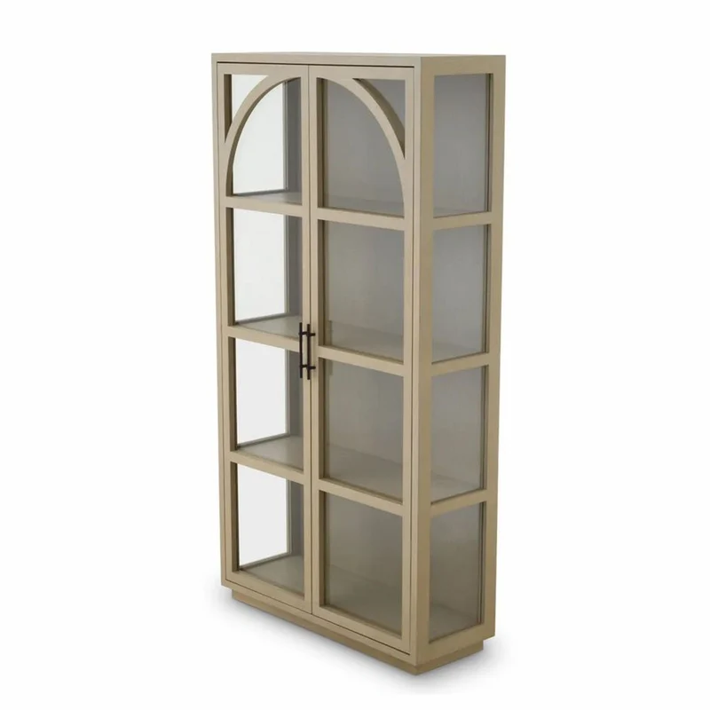 Casa Padrino Luxus Vitrine Beige / Bronze 118 x 44,5 x H. 210 cm - Luxus Interior