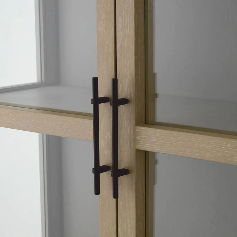 Casa Padrino Luxus Vitrine Beige / Bronze 118 x 44,5 x H. 210 cm - Luxus Interior