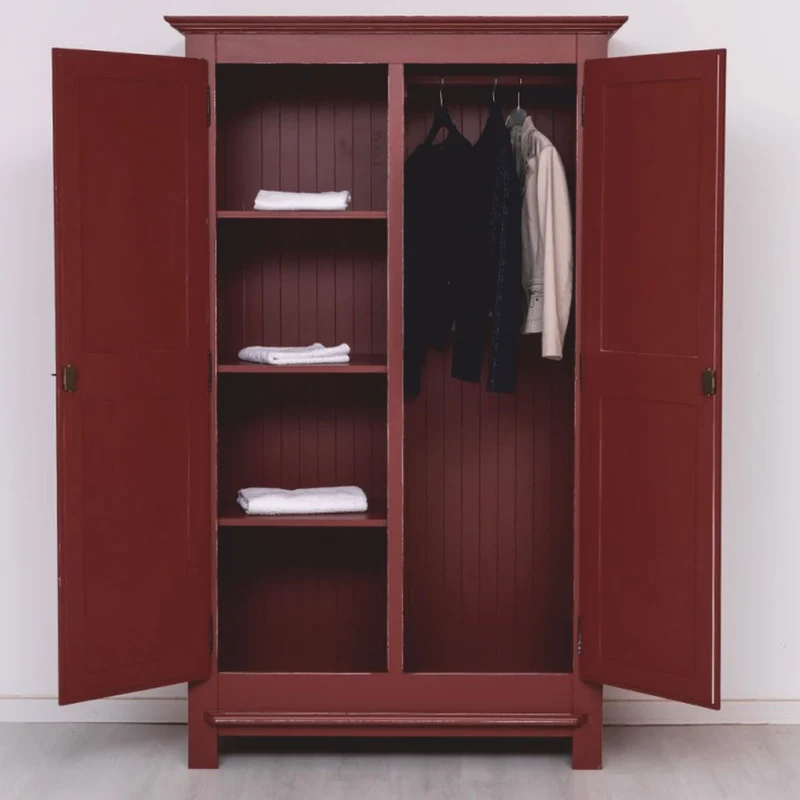 Casa Padrino Landhausstil Schlafzimmer Schrank Antik Bordeauxrot 121 cm - Schlafzimmer Möbel