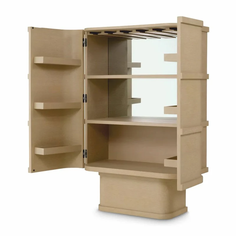 Casa Padrino Luxus Barschrank / Weinschrank mit 2 Türen Beige H. 145,5 cm - Bar Möbel