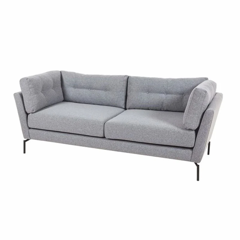 Casa Padrino Luxus Wohzimmer Sofa Grau / Schwarz 220 cm - Wohnzimmer Möbel
