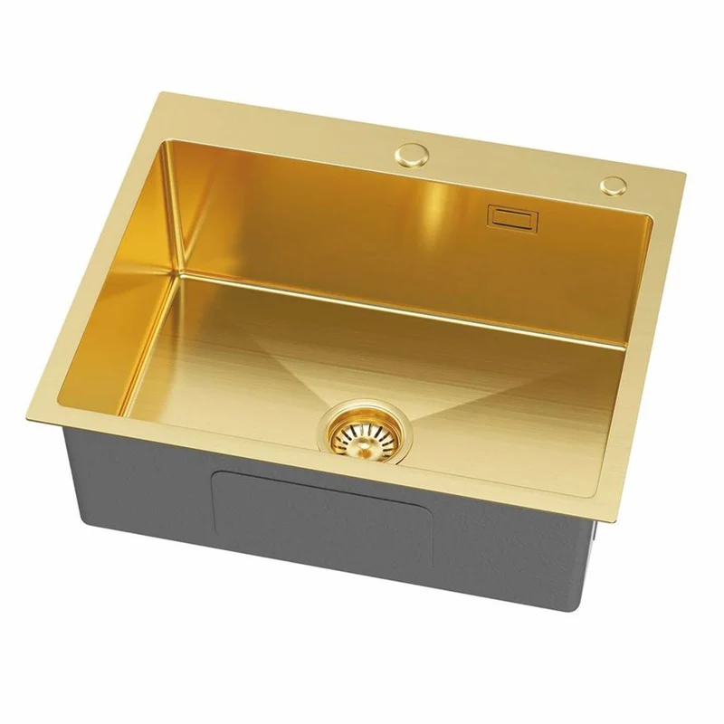 Casa Padrino Luxus Edelstahl Spülbecken Gold 60 x 50 x H. 21 cm - Küchen Zubehör